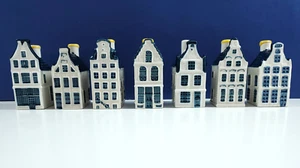 Lot 7 KLM Bols Blue Delft Miniature EMPTY Houses #11, 13, 14, 15, 16, 17, 19 - Picture 1 of 9