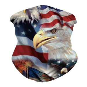 3D Druck Gesichtsmaske US Flaggen Adler Schal Halstuch Reiten Outdoor Bandana - Bild 1 von 11