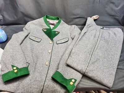 Vintage Krivanec Geweih Knopf grau & grün Wolle Jagd Jacke & Hose, Wien - Bild 1 von 4
