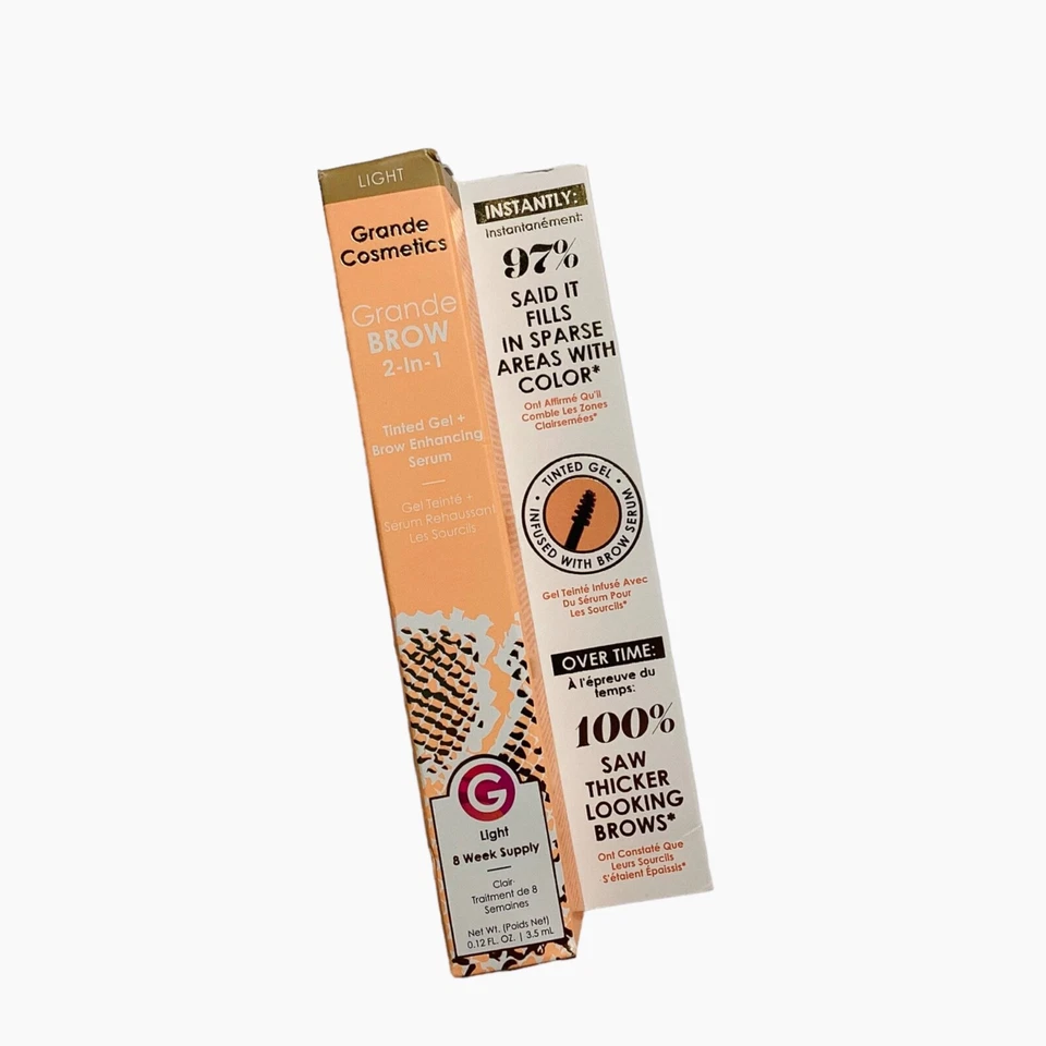 GRANDE BROW 2-in-1 TINTED GEL & ENHANCING SERUM - LIGHT (Exp 08/25 /8wk Supply) - Image 1 of 1