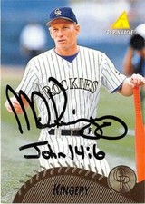 Mike KIngery autographed baseball card (Colorado Rockies 67) 1995 Pinnacle #29