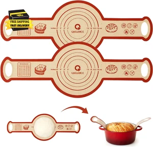 Silicone Sourdough Bread Sling Mat - 2Set round Dough Baking Slings for Dutch Ov - Picture 1 of 7