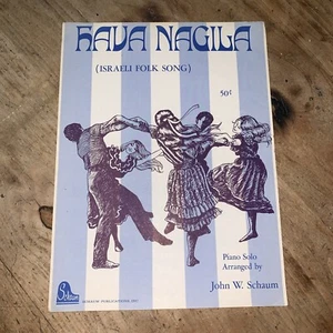 Partituras vintage 1967 piano solo Hava Nagila canción popular israelí John Schaum - Imagen 1 de 3