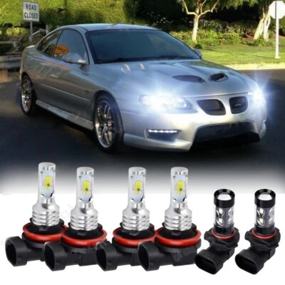 For Pontiac GTO 2004 2005 2006 6x 6000K LED Combo Headlights + Fog Lamp Bulbs AA - Image 1 of 4