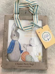 NEW Peter Rabbit Party Bags Easter Party Bags ~ Cloth handles ~ Qty 6 - Picture 1 of 2