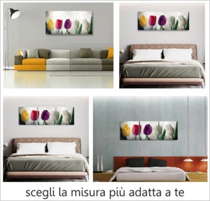 Tulipani Vintage - Quadro su Tela Fiori per Soggiorno Cucina Camera Letto Stampa - Foto 1 di 29