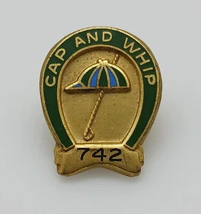 Cap And Whip Horse Racing Club Pin - Picture 1 of 2