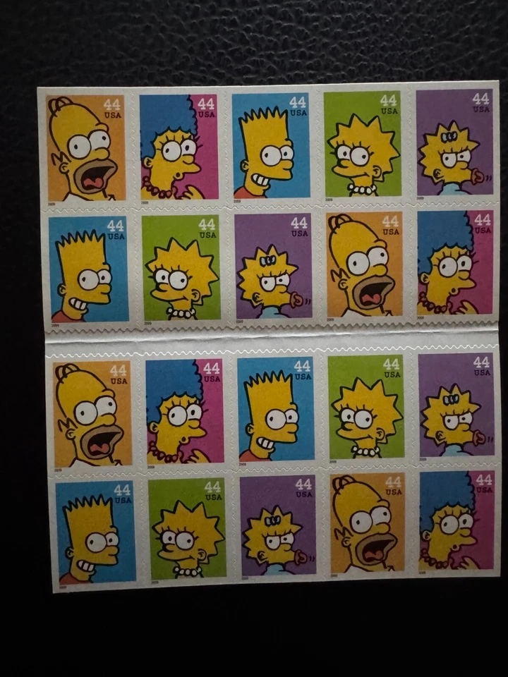 Scott #4399-4403 Simpsons Pane of 20 44¢ Stamps (2009) - Image 1 of 1