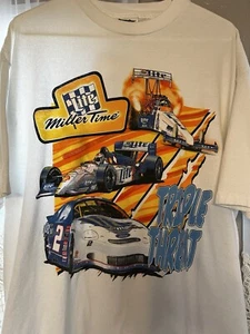 Vintage Single Stitch Miller Time, Miller Light T-Shirt XXL NASCAR Drag Racing - Picture 1 of 15