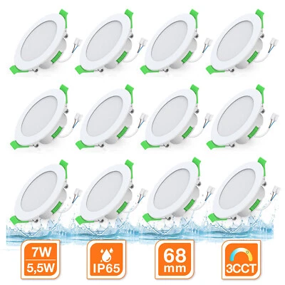 1-20 LED Einbaustrahler 230V Rund Flach Decken Einbau Spot Set Dimmbar IP65/IP44 - Bild 1 von 4