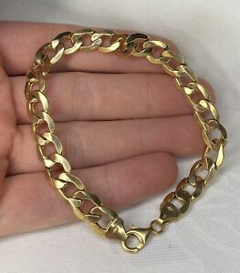 Solid 9k Gold Curb Chain Bracelet ~ Chunky ~ 10.2 grams ~ not scrap ~ Boxed! 💎