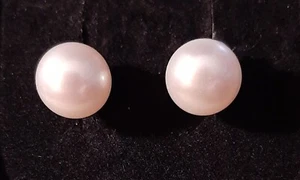 10mm Honora Peach Pearl Earring 925 Sterling Silver W/Happy Backs Post & Clasp - Picture 1 of 3