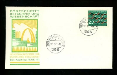 Postal History Germany FDC #1054 Science synthetic textiles 1971 - Image 1 of 2