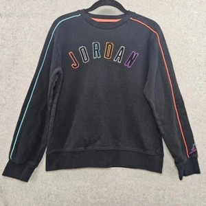JORDAN Air Future Crewneck Sweatshirt Boys Girls Size L Black and Neon - Picture 1 of 5