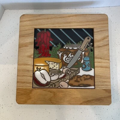 Vintage Tile Lazy Susan - Kitchen Dining Decor - Cheese / Charcuterie Board - Image 1 of 4