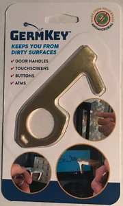 GermKey ~ "Keeps You Away From Dirty Surfaces" ~ Solid Brass ~ Brand New - Picture 1 of 2