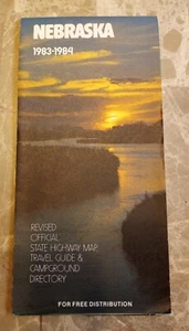 Nebraska Map 1983-1984 Bob Kerrey Governor State Travel Road Map Vintage - Picture 1 of 7