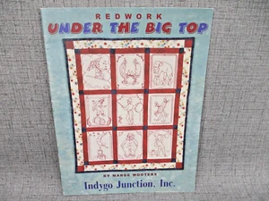 REDWORK UNDER THE BIG TOP by Marge Wooters  Circus Quilt Pattern Clown Elephant - Picture 1 of 8