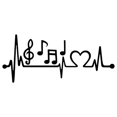 Music Notes Heartbeat Vinyl Decal Stickers Car Wall Tumbler Window - Image 1 of 4