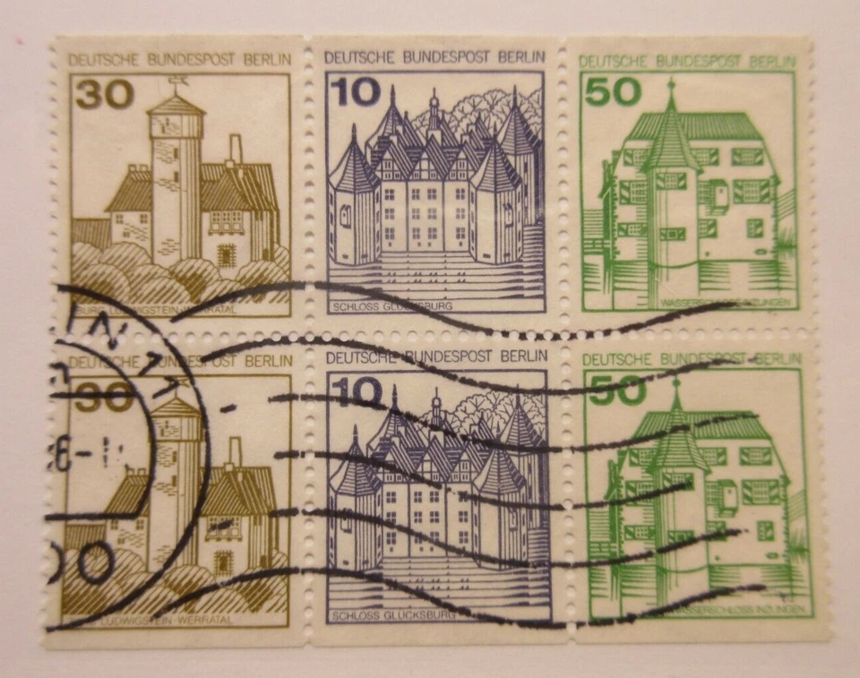 BERLIN Zusammendrucke Michel W71 W72 in block of 6, USED Lot24 €8 - Image 1 of 1