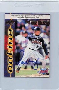 1998 Pacific #13 Mike Holtz Angels Signed Auto *G6092