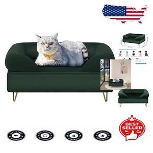 Elegant Pet Lounge Couch with Removable Cushion - Perfect for Small Dogs & Cats - Picture 1 of 11