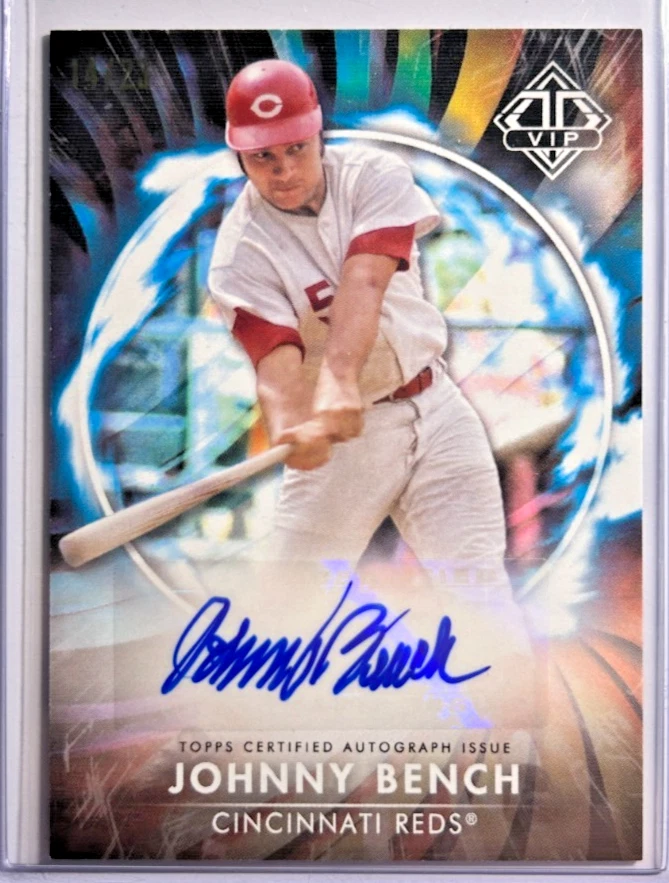Johnny Bench AUTO #/23 Topps Transcendent VIP Gold 2023 Autograph SP Reds HOF AU - Image 1 of 2