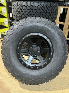 5 Jeep Wrangler JK JL 17x9 Dirty Life Compound Black Wheels 35" BFG AT Tires 5x5 - Picture 1 of 8