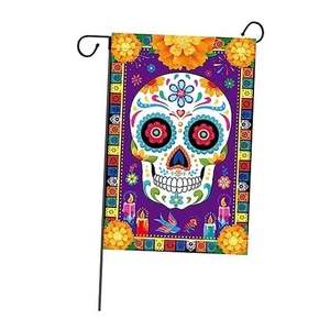 Banner Jardín Día de Muertos - Bienvenida Patio Floral Calavera Temática México  - Imagen 1 de 8