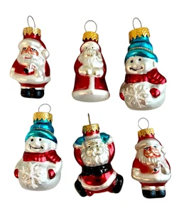 Thomas Pacconi Set of 6 Mini Blown Glass Christmas Ornaments Holiday Tree - Picture 1 of 9