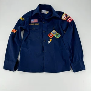Vintage Boy Scouts of America Official Uniform Shirt Patched Cub Scout Bear - Picture 1 of 6