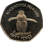 Falkland Islands KM#180.1 50 pence 2017-2021 UNC coin—Penguin—Queen Elizabeth II