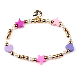 CHARM IT! Gold Heart & Star Bead Stretch Bracelet - Picture 1 of 2