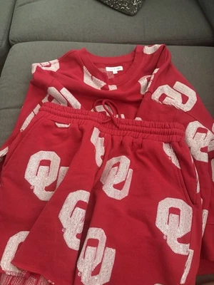 Stewart Simmons OU Oklahoma Sooners Sweatshirt And Shorts Set - Image 1 of 4