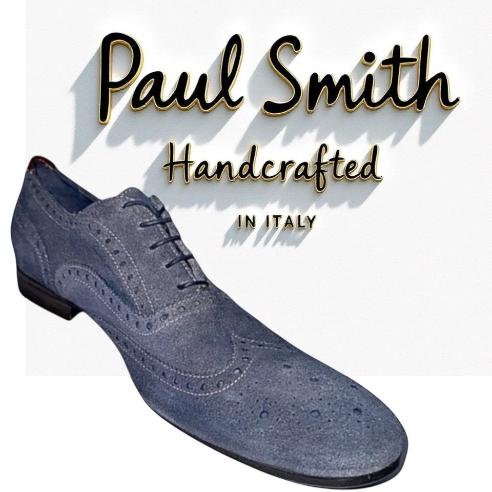 Zapatos Oxford Paul Smith Azul Gamuza Punta de Ala EE. UU. 9 M Foto 1 de 4