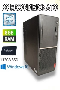 PC Computer Fisso Lenovo (128GB SSD, i3, 3.90 GHz, 8GB RAM) Desktop - Black - Foto 1 di 3