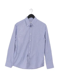 Dunhill Men's Shirt M Blue Checkered 100% Cotton Basic - Picture 1 of 6