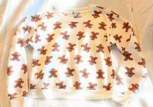 Women's White Gingerbread Crop Sweater - Size Medium - Picture 1 of 1