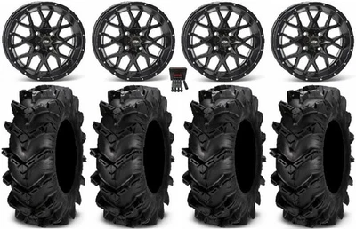 ITP Hurricane 14" Wheels Black 27" Cryptid Tires Kawasaki Brute Force IRS - Image 1 of 4