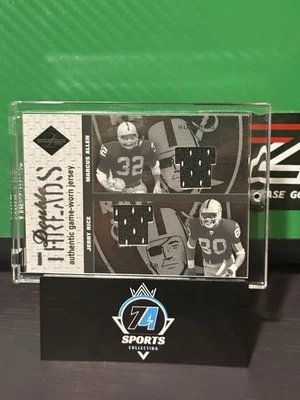 Parche de camiseta 2003 Leaf Limited Double Threads Marcus Allen Jerry Rice 87/100 Foto 1 de 2