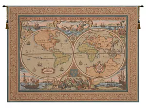Französischer maritimer Kartenteppich - gewebt in Frankreich - Maritim & Landkarte Wandteppiche Dekor - Bild 1 von 4