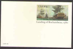 US. UX84. 10c. Landing of Rochambeau, 1780. Postal Cards. MNH. 1980