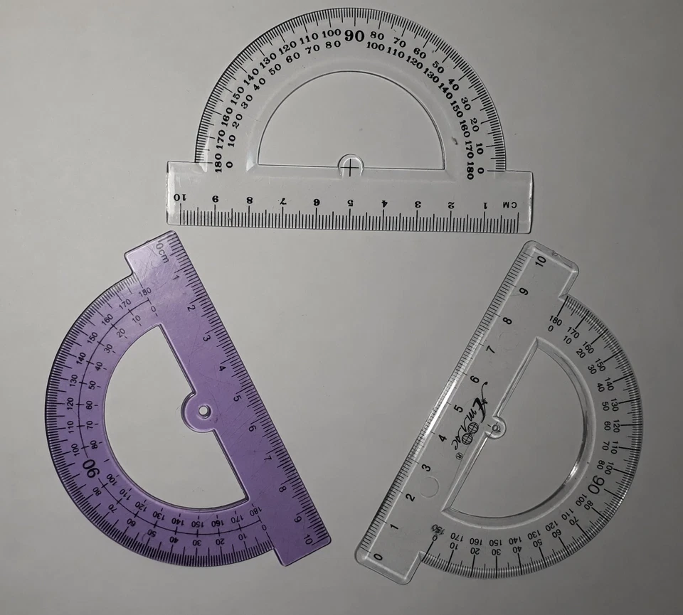 3 pcs VINTAGE PLASTIC DRAFTING CURVES Templates USSR Soviet Ruler protractor - Image 1 of 1