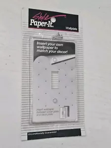 New Amertac Style Hidden Screw Paper-It Single Gang Toggle Switch Wall Plate - Picture 1 of 3