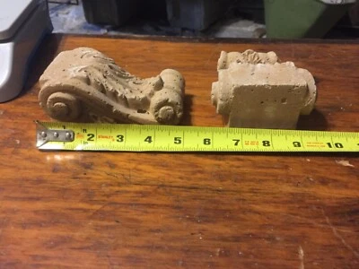 2 Plaster Corbels Traditional Scroll Leaf Decorative Rococo Style Approx 5” - Image 1 of 4