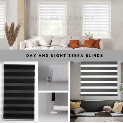 Day And Night Roller Blinds Zebra Vision Grey Window blind Up to 243cm x 210cm - Image 1 of 4