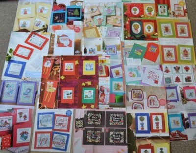 Selection Of Christmas Cards, Tags, New Year Cross Stitch Chart Drop Down Menu - Image 1 of 3