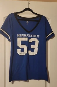 NFL Team Apparel 53 Indianapolis Colts Womens Large V Neck T-Shirt Est 1953 - Picture 1 of 3