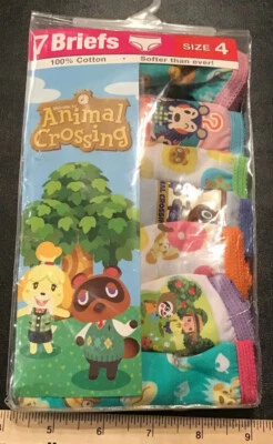 Cute Animal Crossing Girls Size 4 or 6 Panties Briefs Underwear 7 Pack Week - Image 1 of 4