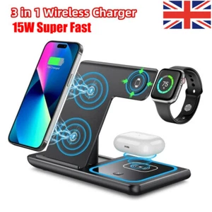 Wireless Charger Dock Charging Station for Apple Watch iPhone 16 15 14 13 12 11 - Picture 1 of 24